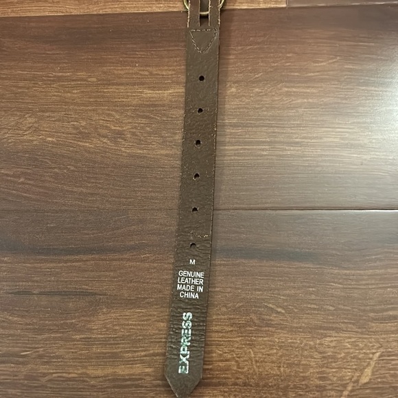 EXPRESS Genuine Leather With Woven Round Metals Belt Size Medium - Picture 5 of 9